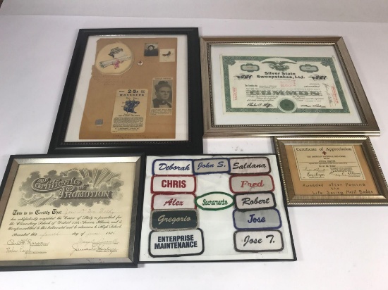 Vintage Framed Collectibles Patches Red Cross Share 5 Units