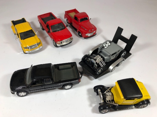 Various Scale Trucks & 1/24 Ford Roadsters Maisto Models