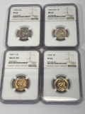 U.S. 5 Cent Nickels, Set of 4 NGC Graded Coins