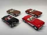 Bburago, Road Legends, Road Tough, 1:18 Scale Diecast 1957 Chevrolet Corvette Cars, 4 Units
