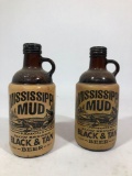 2 Bottles Mississippi Mud Black & Brown Slow Brew Beer Glasses