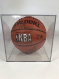 Signed NBA Basketball In Case
