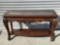 Wood Coffee Table with Glass Countertop 31in Tall, 54in Long, 19in Wide