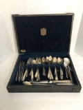 Vintage Silver Flatware In Wood Box