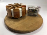 Lazy Susan, Poker Chip Set, Chargers Ornament
