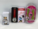 3 Disney Minnie Mouse Wristwatches in Original Cases