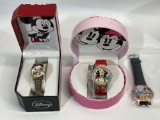 3 Disney Mickey & Minnie Mouse Wristwatches in Original Cases