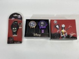 3 Disney Nightmare Before Christmas Jack Skellington Wristwatches in Original Packaging