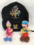 Disney Backpack And 2 Plush Toys