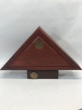 US Navy Wood Flag Display And Stand