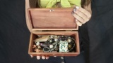 Cedar Box Full Of Vintage Estate Jewelry
