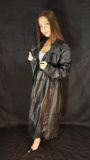 Colebrook & Co. Womens Leather Jacket Trench Coat LG
