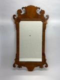 Antique American Chippendale Wood Wall Hanging Mirror 30x16in