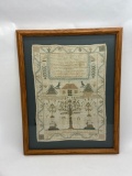 Very Old Framed Crochet Art, reported to be from the 1700s
