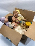 Box of 4 Life Size Baby Dolls with Accessories
