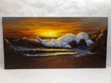 18x36in Signed Original Oil on Canvas Painting by Lloyd Reasor