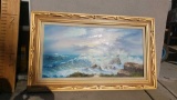 lloyd reasor signed original painting ocean waves crashing