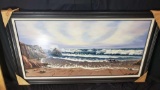 Large lloyd reasor signed original painting ocean waves crashing