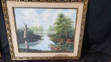 lloyd reasor signed original painting pond