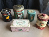 Tin Box And Jars 5 Units