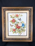 Framed Asian Flower Painting