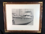 Signed & Framed Charlies Angel Boat Photograph