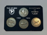 Bicentenary of Manned Flight 1783-1983 Isle of Man Coins