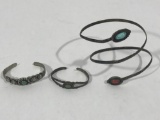 Silver Turquoise Bracelets 3 Units