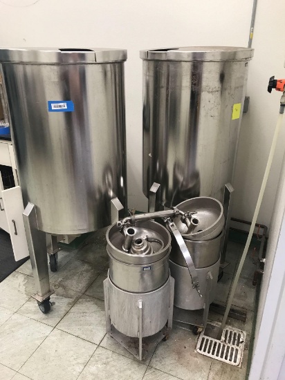 Stainless Steel Pots On Wheels 4 Units