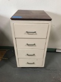 Metal 4 Drawer Cabinet Wood Top