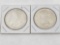 2 U.S. Silver Coins, 1921 Morgan Dollar, 1922 Peace Dollar