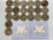 22 Jefferson Silver War Nickels, 1942, 1943, 1944, 1945