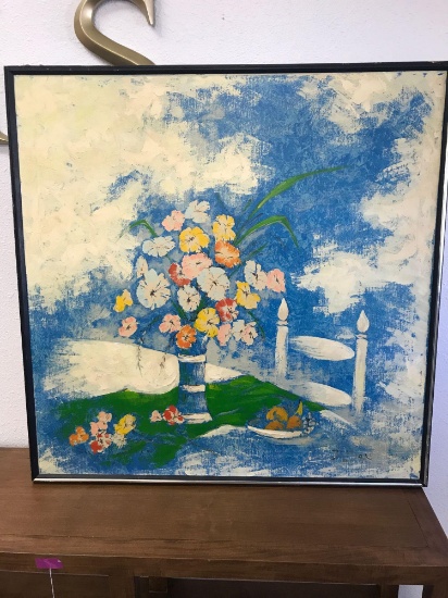 Framed Flower Painting