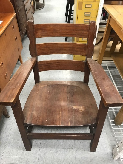 Vintage Wood Captain Chair