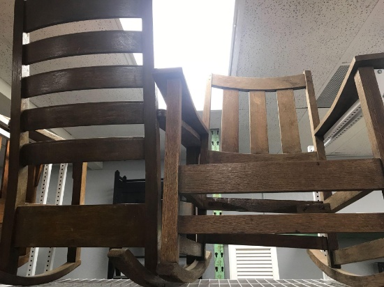 Vintage Oak Rocking Chairs 2 Units