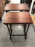 Pair of Wood Side Tables Nesting