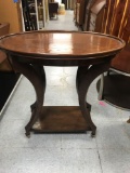 Wood Oval Table On Wheels