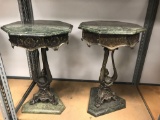 Marble Top Base Metal Table Stands 2 Units