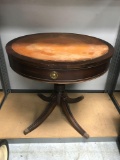 Round Leather Top Table