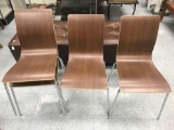 Wood Chrome Leg Chair 4 Units