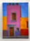 Signed acrylic on canvas painting, Roof Garden by Robert Burt w/ COA, 30 x 22 in