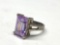 925 Silver Ring, Purple Gem