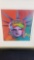 22in wide x 24in tall framed art lady liberty signed says Peter Max