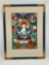 Framed Asian Buddha art 19 x 25 in