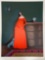 Signed art by B. Bahunek, 22 x 30 in, Lady in Red
