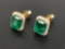 6.12ct Emerald, 0.39 Diamonds, 14K Gold Earrings, Certified & Graded by AIGL