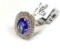3.14ct Tanzanite, 1.46ct Diamonds, 14K White Gold Ring, Size 7, Certified & Graded by AIG