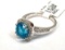 5.06ct Blue Zircon, 0.41ct Diamonds, 14K White Gold Ring, Size 6 1/2, Certified & Graded by AIGL