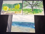 3 Signed Watercolor Paintings on paper, Sister Mary Corita Kent