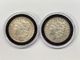 2 Morgan Dollars, Silver U.S. Dollar Coins, 1889 & 1900